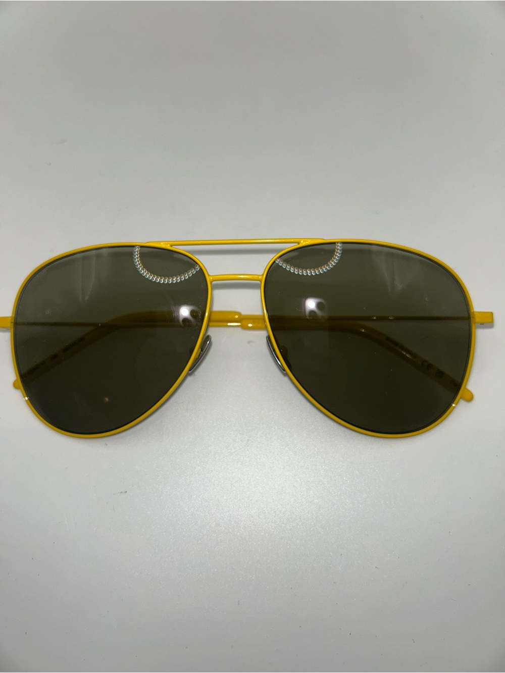 Saint Laurent yellow aviator style sunglasses